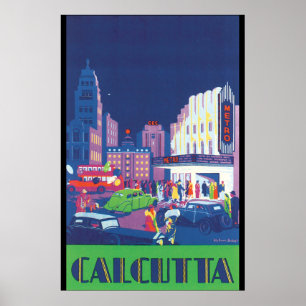 Poster du Vintage voyage Calcutta