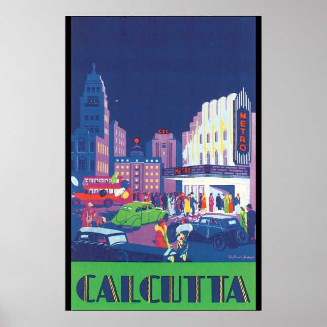 Poster du Vintage voyage Calcutta (Devant)
