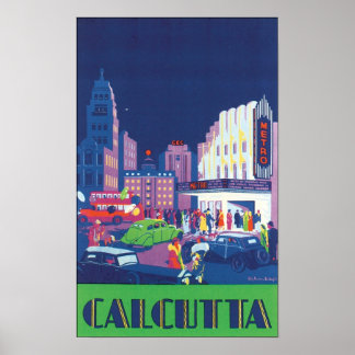 Poster du Vintage voyage Calcutta