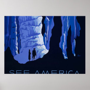 Poster du Vintage voyage de la caverne de voyage d