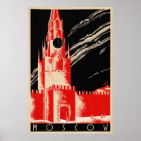 Poster du Vintage voyage de Moscou Russie restauré