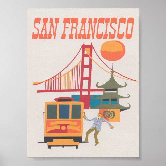 Poster du Vintage voyage de San Francisco Retro (Devant)