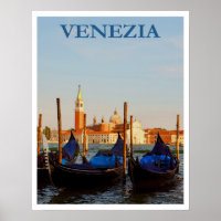 Poster du Vintage voyage de Venice Gondola