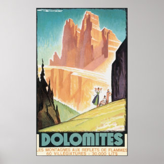 Poster du Vintage voyage Dolomites