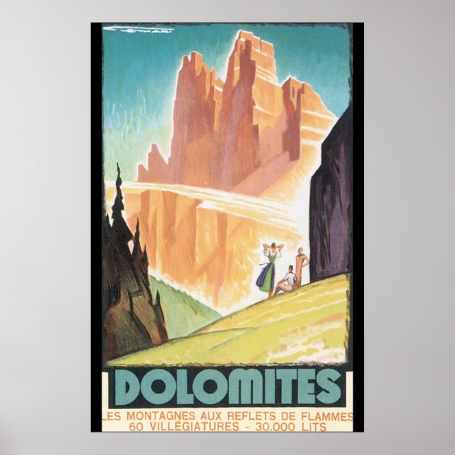 Poster du Vintage voyage Dolomites (Devant)