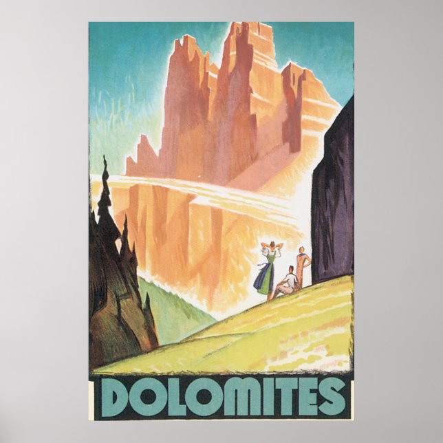 Poster du Vintage voyage Dolomites (Devant)