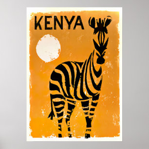 Poster du Vintage voyage du Kenya Retro