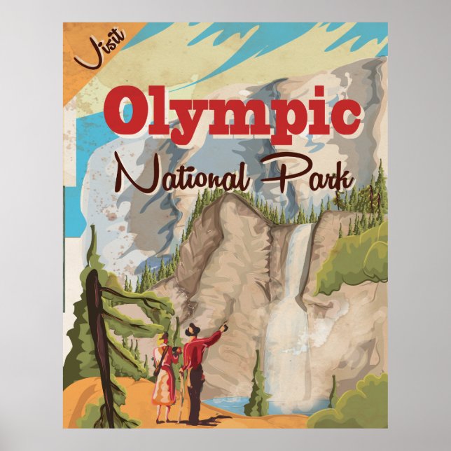 Poster du Vintage voyage du parc national olympiqu (Devant)