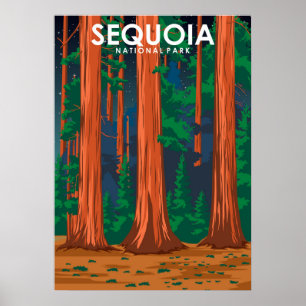 Poster du Vintage voyage du parc national Sequoia
