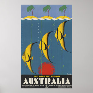 Poster du Vintage voyage du Queensland Australie
