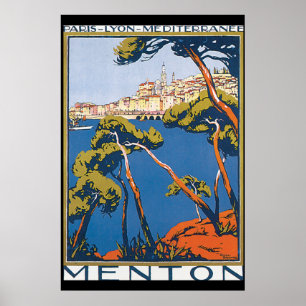 Poster du Vintage voyage Menton
