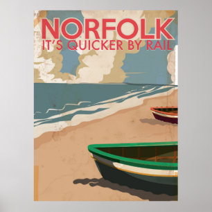 Poster du Vintage voyage Norfolk, Angleterre