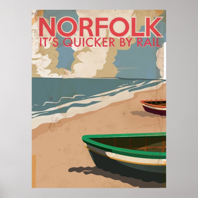 Poster du Vintage voyage Norfolk, Angleterre (Devant)