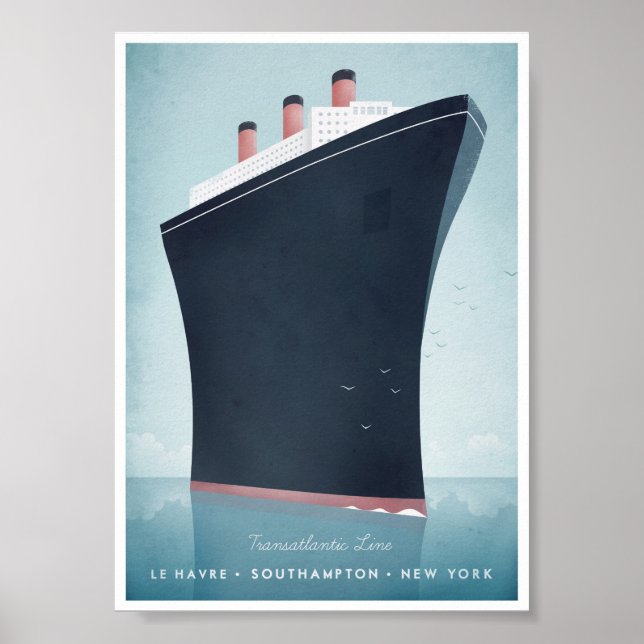 Poster du Vintage voyage Ocean Liner (Devant)