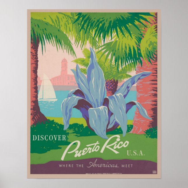 Poster du Vintage voyage Porto Rico (Devant)