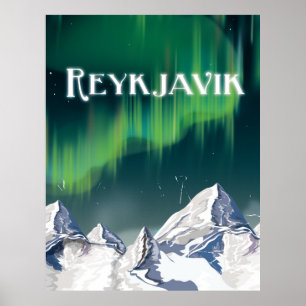 Poster du Vintage voyage Reykjavik