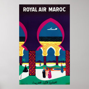 Poster du Vintage voyage Royal Air Maroc