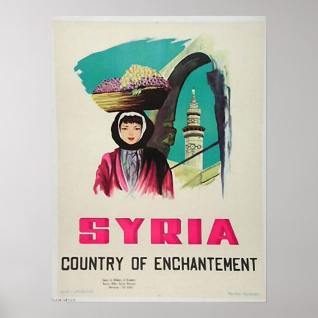 Poster du Vintage voyage syrien | Tourisme syrien (Devant)