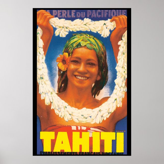 Poster du Vintage voyage Tahiti (Devant)