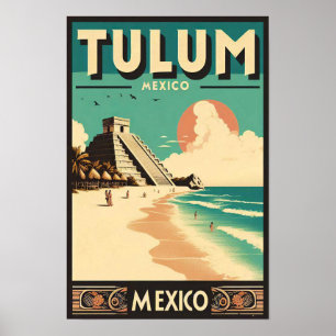 Poster du Vintage voyage Tulum Mexico
