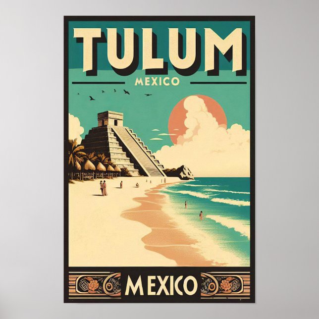 Poster du Vintage voyage Tulum Mexico (Devant)