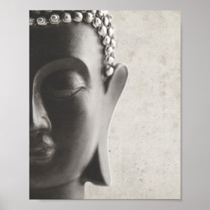 Bouddha Noir Et Blanc Art D co murale Zazzle FR