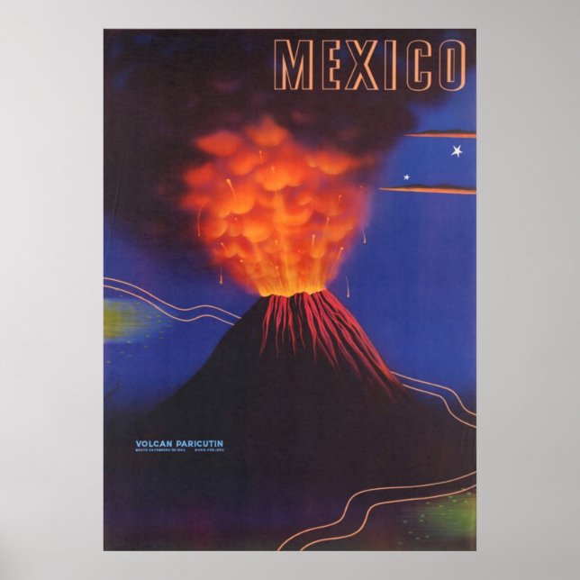 Poster du volcan mexicain (Devant)