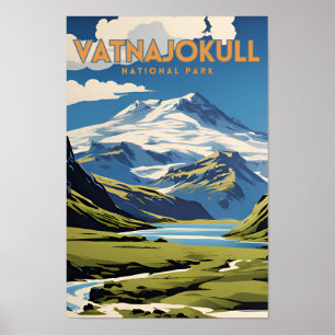 Poster du voyageur Vintage du parc national Vatnaj