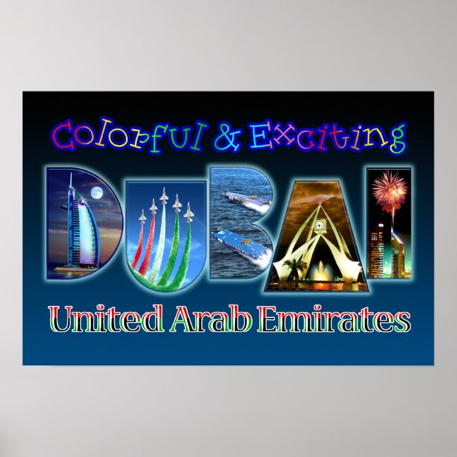 Poster Dubaï colorée et passionnante (Devant)
