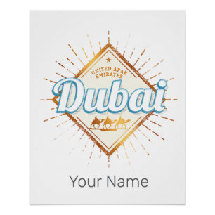 Poster Dubaï Émirats arabes unis Vintage souvenir des Émi