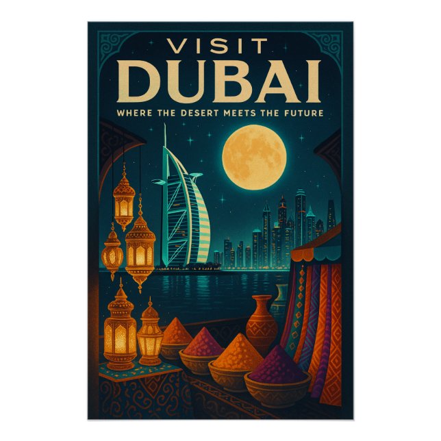 Poster Dubaï la nuit (Devant)