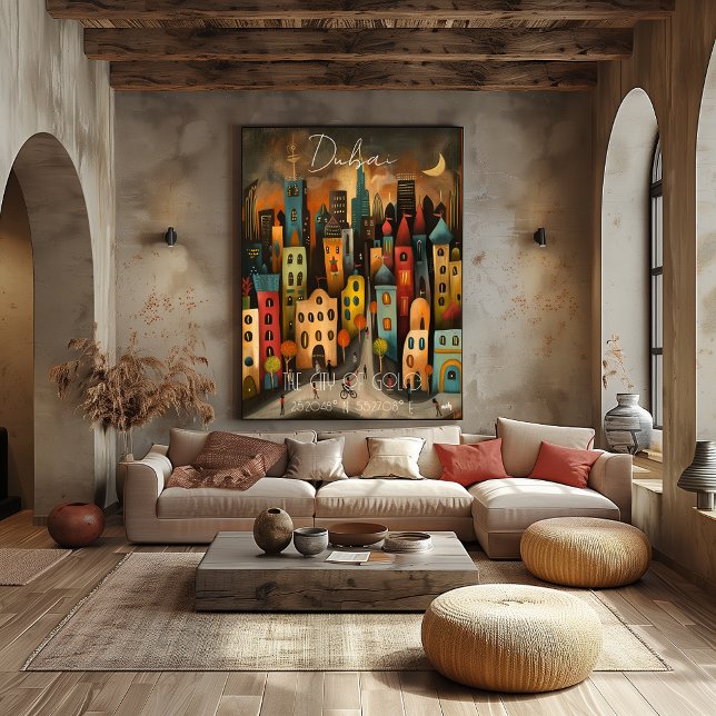 Poster Dubai: The City of Gold - Whimsical Art (Créateur téléchargé)
