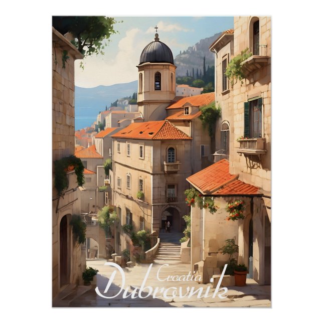 Poster Dubrovnik Croatie Centre Historique Impression de  (Devant)