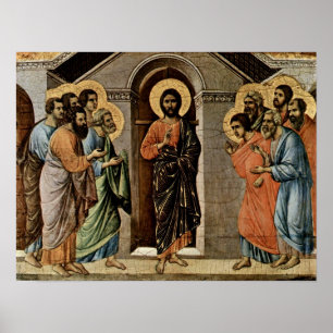 Poster Duccio di Buoninsegna - le Christ apparaît aux