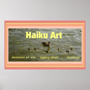 Poster Ducklings Haiku Art Print