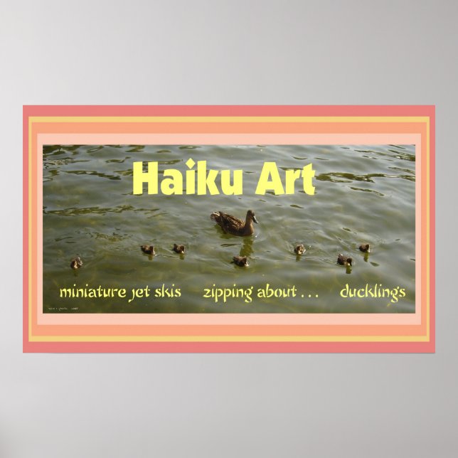 Poster Ducklings Haiku Art Print (Devant)