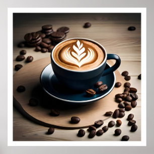 Poster d'un amoureux du café pour une coupe de lat