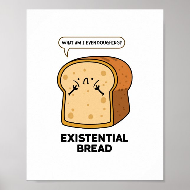 Poster d'un jeu de pains amusant de pain Existenti (Devant)