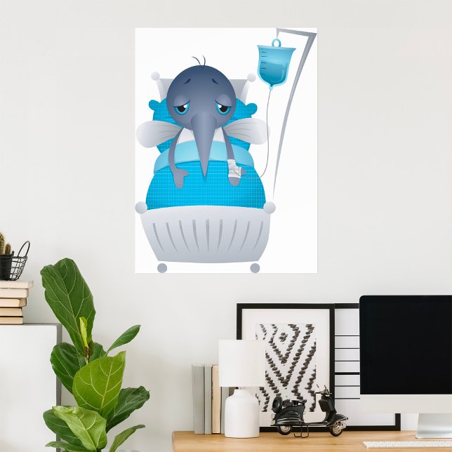 Poster D'Un Moustique Malade À L'Hôpital (Créateur téléchargé)