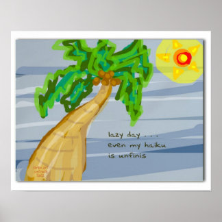 Poster d'un palmier d'art de Haiku