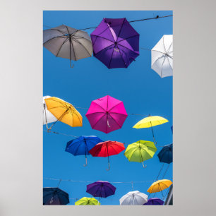 Poster d'un parapluie coloré Lane Nassau Bahamas