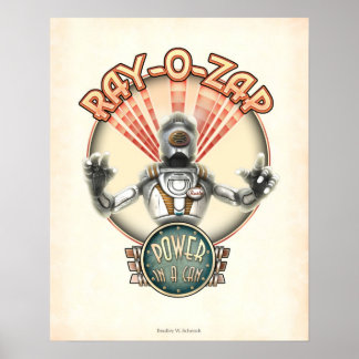 Poster d'un robot rétro Ray-O-Zap (16x20")