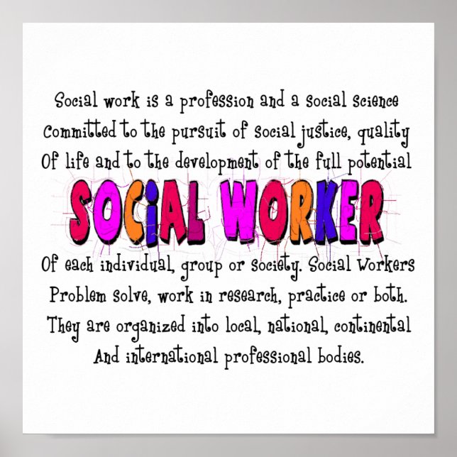 Poster d'un travailleur social Imprimer ~~Définiti (Devant)