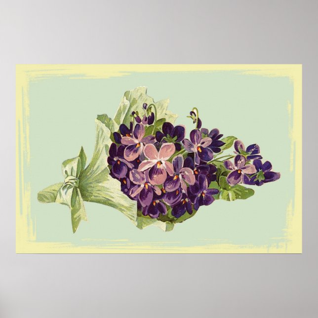 Poster d'une bande de fleurs violettes (Devant)