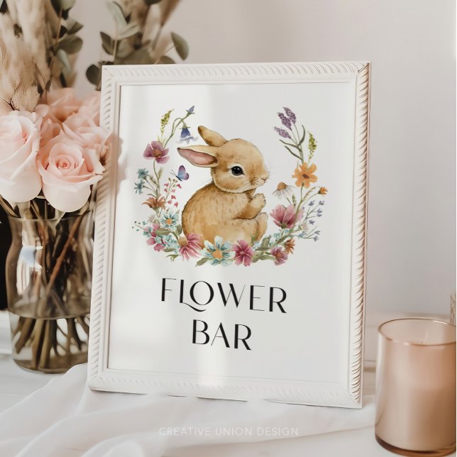 Poster d'une barre de fleurs de Baby shower (Créateur téléchargé)