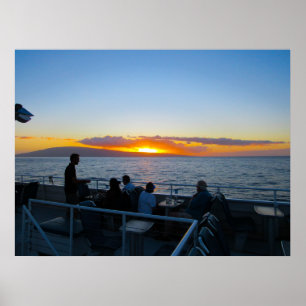 Poster d'une croisière au coucher du soleil pour d