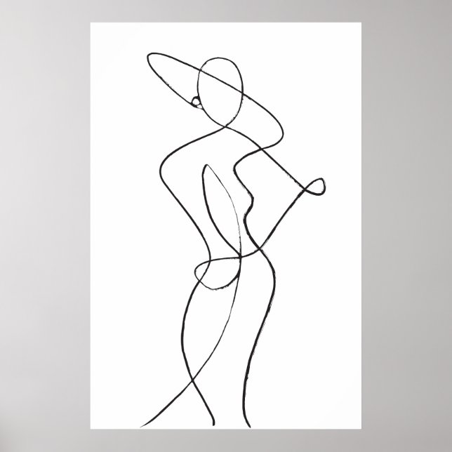 Poster d'une femme d'art Abstrait Line (Devant)