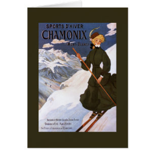 Poster d'une femme en ski vert