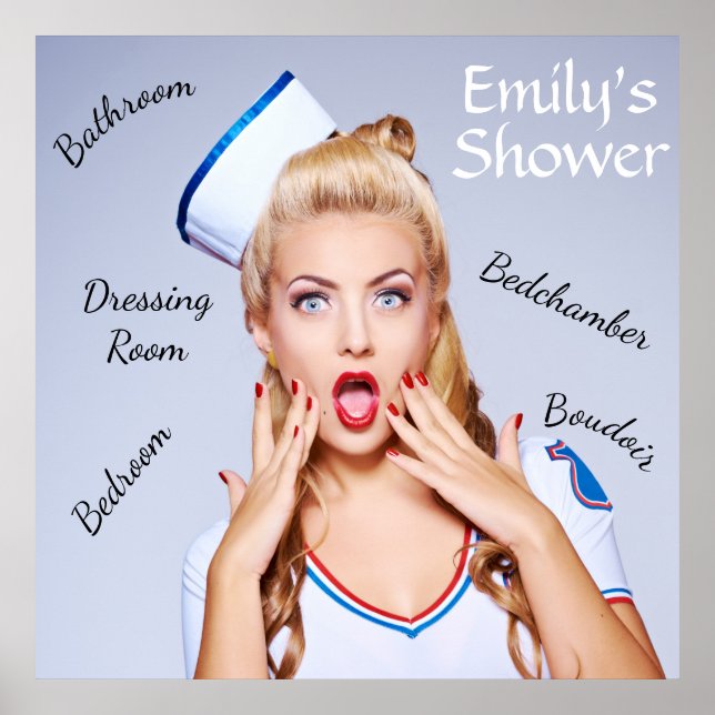 Poster d'une fille de voilier rétro avec texte mod (Devant)