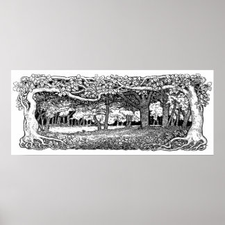 Poster d'une forêt danoise sauvage